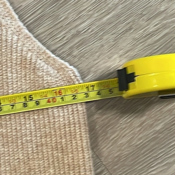 LOFT Women Vest XS Longline Open Front Sweater Tan & Grey Colorblock Preppy - Picture 8 of 10